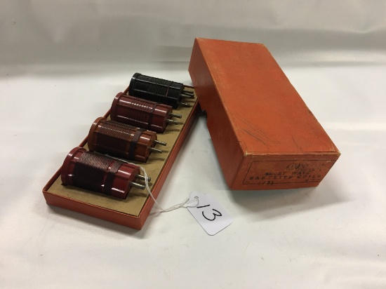 Set of 4 Short Wave Bakelite Coils, No. 1471 that Appear to be in Original Box