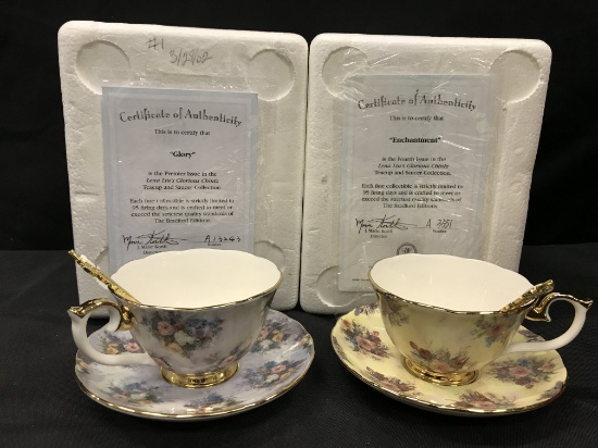 Bradford Edition (2) tea cup sets "Glory" and "Enchantment"