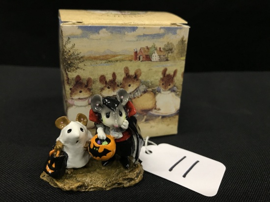 Wee Forest Folk Figurine W/Box "Two Scared Spooks"