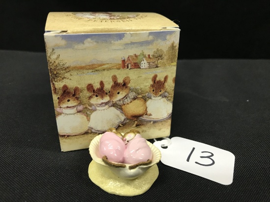 Wee Forest Folk Figurine W/Box "Pink Wee Sea Twins"