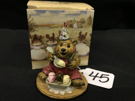 Wee Forest Folk Figurine W/Box "PartyTime" (Bear)