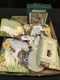 Box Lot of Cat Coasters/Wall Plaques