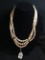 Trifari Triple Strand Faux Pearl Necklace