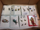 (12) Zarah Enameled Pins & Earrings On Original Cards