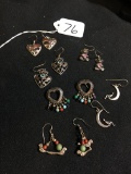 (6) Pair Of Sterling Earrings