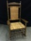 Cracker Barrel Style Oak Rocker *Some Damage To Cane*