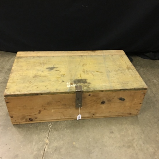 Older Wooden Box W/Left Up Lid   19" x 34" x 10"T.
