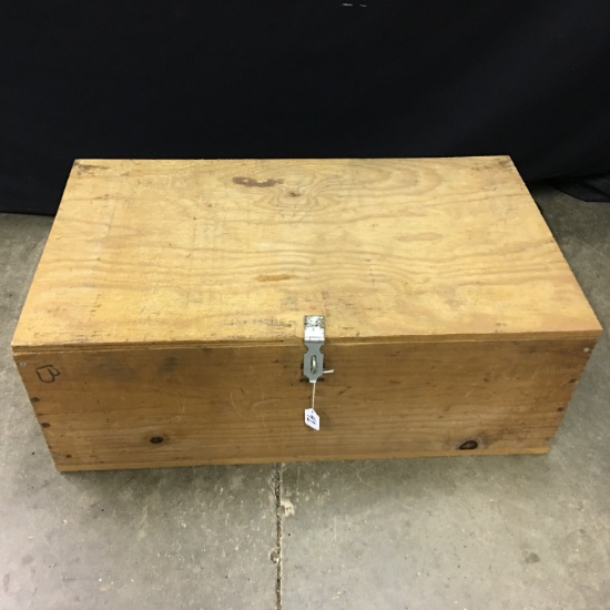 Older Wooden Box W/Lift Up Lid  20" x 34" x 13"T.