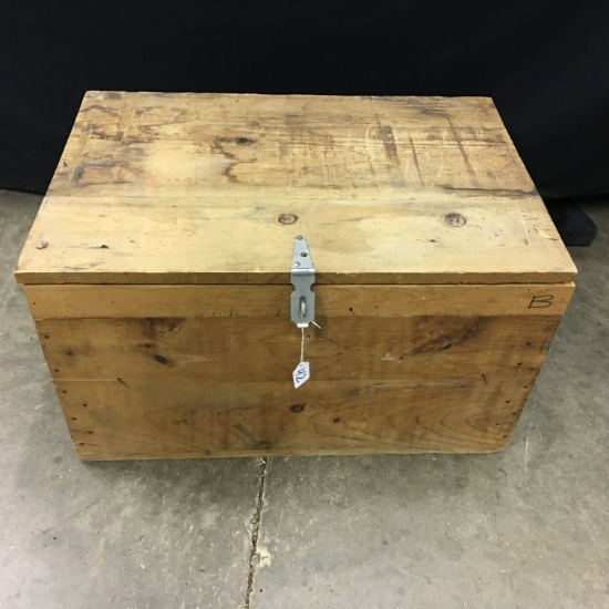 Older Wooden Box W/Lift Up Lid  18" x 27" x 16"T.