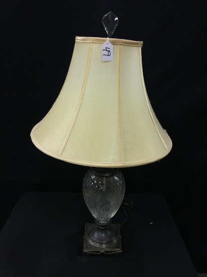 Glass/Metal Table Lamp  30"T.