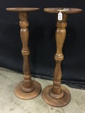 Pair Of Contemporary Walnut Plant Stands  31