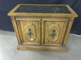 (2) Door Stanley Furniture Server W/Dark Marble Inlaid Top  16