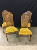 Set Of (4) Cane Back Dining Room Chairs