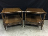 Pair Of 70's Era Century Furniture 1-Drawer End Tables  24