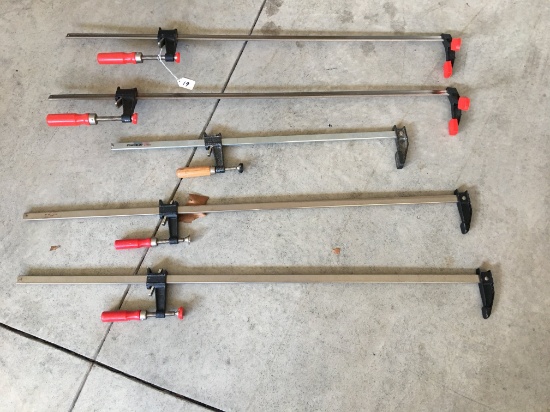 Group of Five Wood Clamps that measure Approx. 25" to 37"