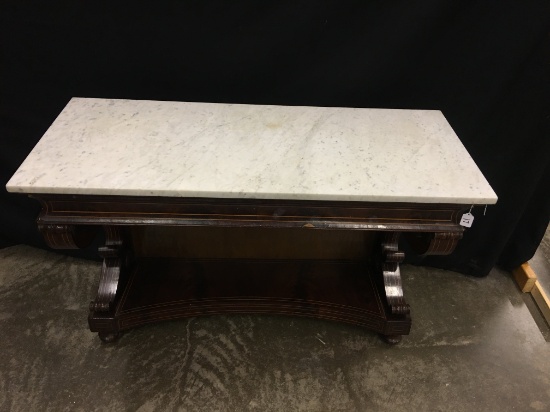 Antique Marble Top Entryway Table