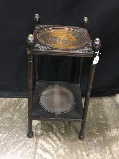 Antique Plant Stand W/Turned Knobs At Top