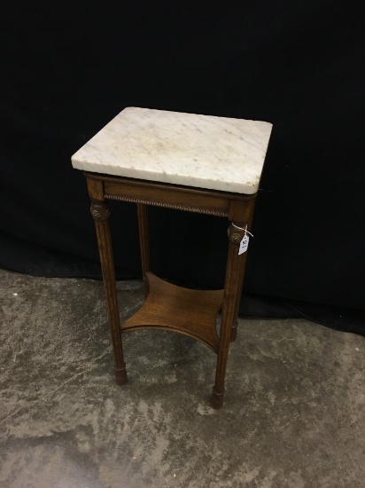 Antique Marble Top Plant Stand