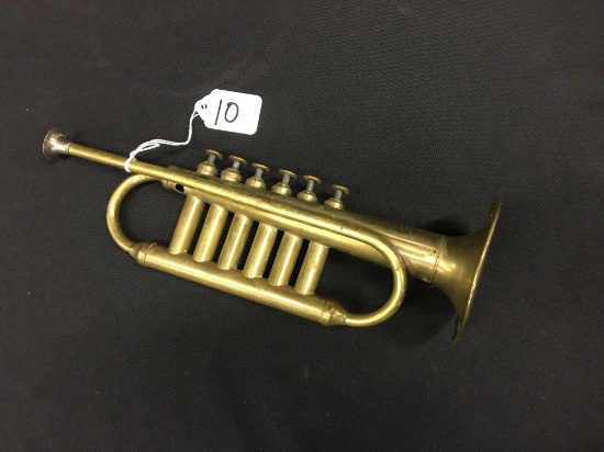 Vintage 10.5"L. Brass Child's Trumpet  Works!!