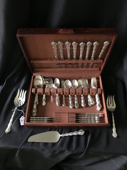 63 Piece Set of Reed and Barton Sterling Flatware Set