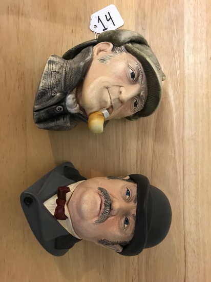 Pair of Bossons, Congleton England 6" Tall wall Bust