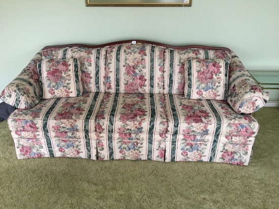 86" Long, Broyhill, Floral Sofa