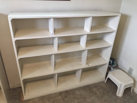 48" Tall, 45.5" Wide and 11.5" Deep Wood, Painted Bookshelf