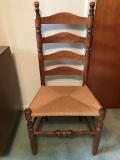 60's Ladder Back Chair with Rush Seat