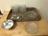 Berry Set with 8 Bowls, Silver Inlaid Divided Dish and Silverplate Bowl