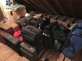 Large Lot of Luggage in Attic Space