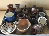 Eleven Pieces of Contemporary Pottery from Peru, New Mexico, Mexico and Greece