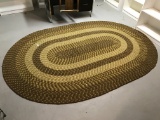 Oval Braided Rug with Some Pulls, 54