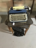 Vintage Smith Corona Typewriter and Snack Table