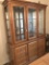 2-Piece Contemporary Oak China Cabinet/Hutch W/inside Lights *Lots 1 & 2 Match*