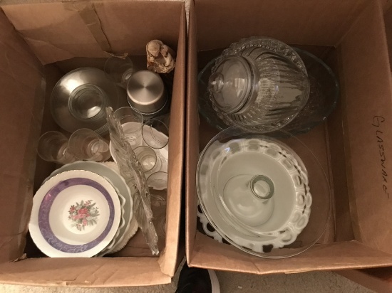 (2) Boxes Of Misc. Glass & China