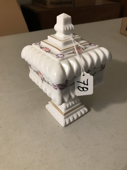 Westmoreland Hand Painted 8"T. Lidded Candy