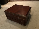 Coin Collector's Wooden Lidded Storage Box Is 14