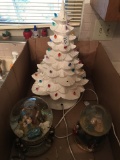 Christmas Lot With (2) Musical Snow Domes & 18