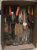 Tool Lot To Include Pliers, Hammers, Pipe Wrenche, Scrapers, & More~