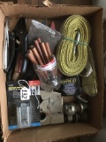 Tool Lot To Include Tow Strap, Staple Gun, Pliers, & More!