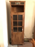 Oak 1-Door Utility/Storage Cabinet W/Lights