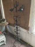 Wrought Iron & Tin Wine Bottle Rack Is 63