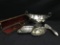 Lot Of Silverplate: Fruit Bowl, Carving Set, & More As Shown!