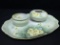 Limoges Hand Painted Dresser Tray W/Pin Jar & Hair Receiver