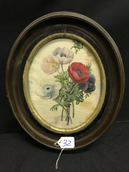 Victorian Era 12" x 14" Oval Framed W/Print