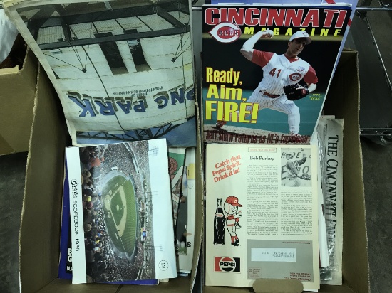 Lot Of 80's & 90's Reds Magazines, Scorecards, College Football Programs, Ohio State Programs, + Sim