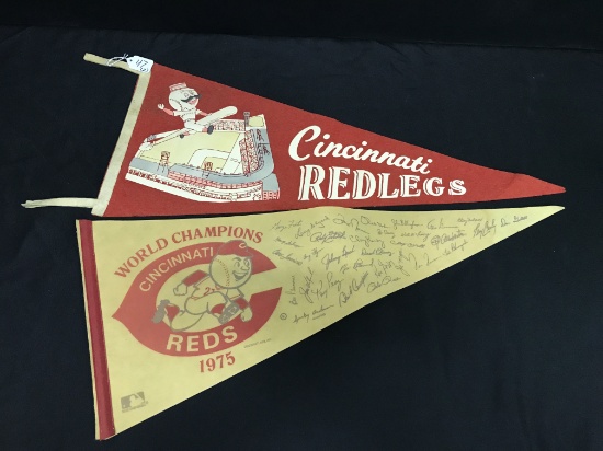 Pair Of Cincinnati Reds Pennants