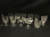 Lot Of (11) Pressed Glass Goblets