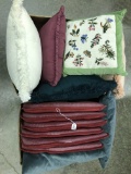 Lot Of (6) Seat Cushions & Variety Of Pillows