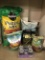 Lot With Potting Soil, Peat Moss, Ice Melter, & Ball Jars